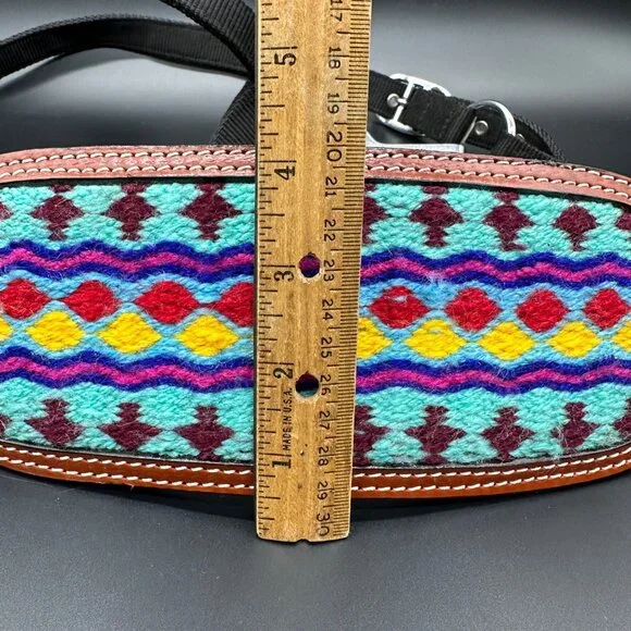 Showman Nylon Bronc Halter Aztec Western Brown Leather Teal Pink Purple Stripes - Picture 9 of 9
